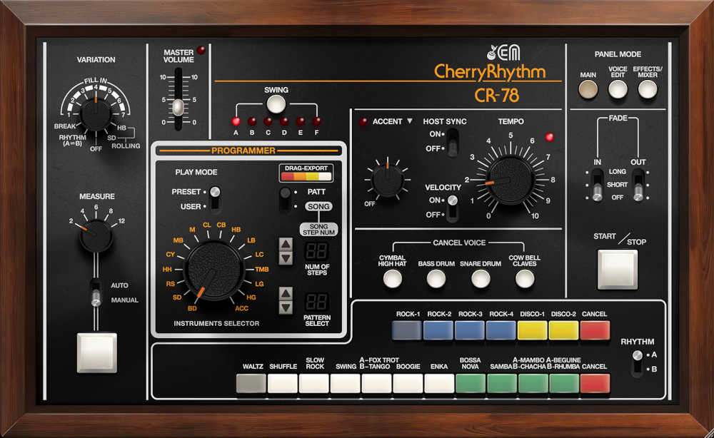 CherryAudioドラムマシン『CR-78 Drum Machine』Rolandのリズム